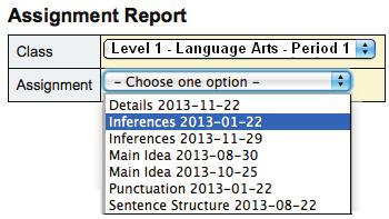 Assignment Report If you have chosen to make assignments, this is where you