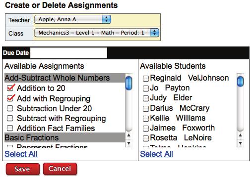 Click in the Due Date box. A calendar appears. Choose a due date. 4. Select the Available Assignment. Click on the box next to the assignment name. 5.