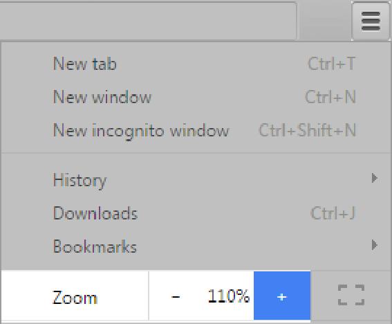 Click on the browser toolbar, located at the upper-right corner. 2. Click to zoom in, or click to zoom out.