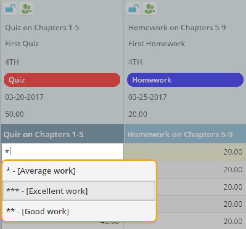 8.2 Enter a Score Annotation Annotation codes from the Score Annotations tab are available to supplement scores in your gradebook.