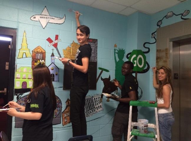 The One Project Spring 1 Session Mural painting Help paint the inside stairwell of the O Keefe building Work with local