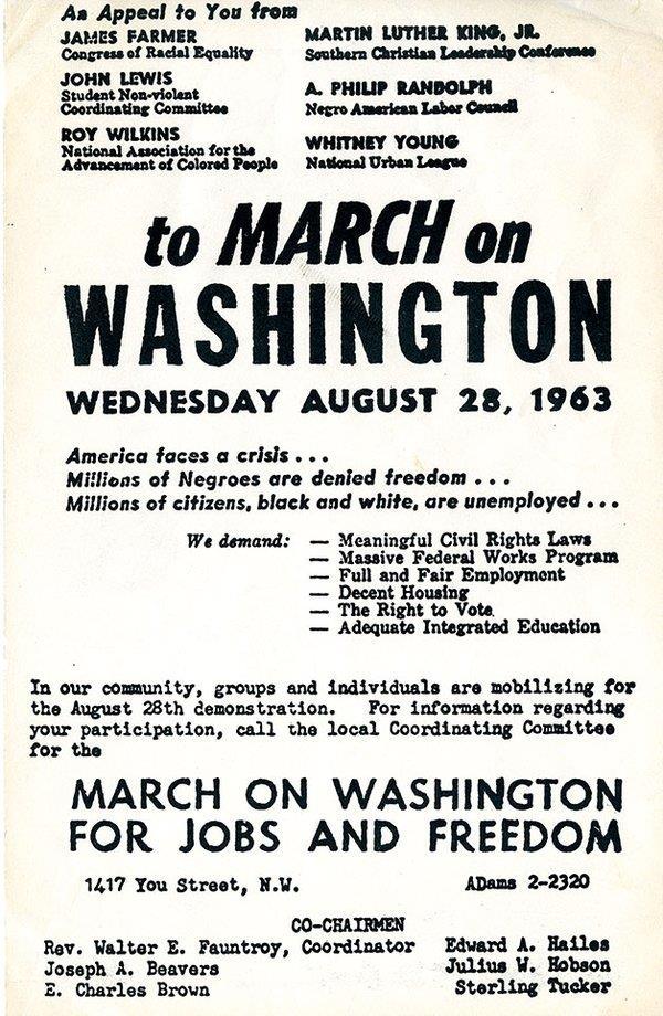 P a g e 14 Handout 2.2: Annotating Rhetorical Appeals in Text Step 1: Work in groups and examine the flyer from the 1963 March on Washington.