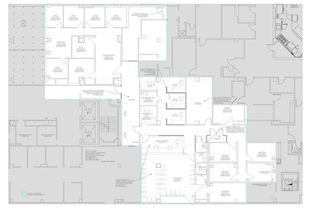 Student / Employee Health Expansion Enlarge waiting room, create additional vitals station and offices, enlarge check in / check out Schematic