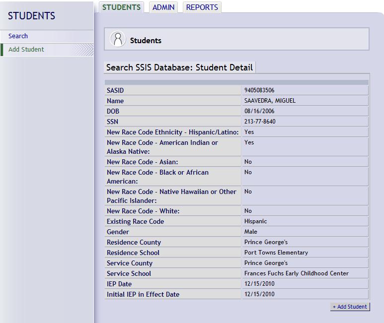 Users can also see the Date Initial IEP is in Effect in the SSIS search results. 3.