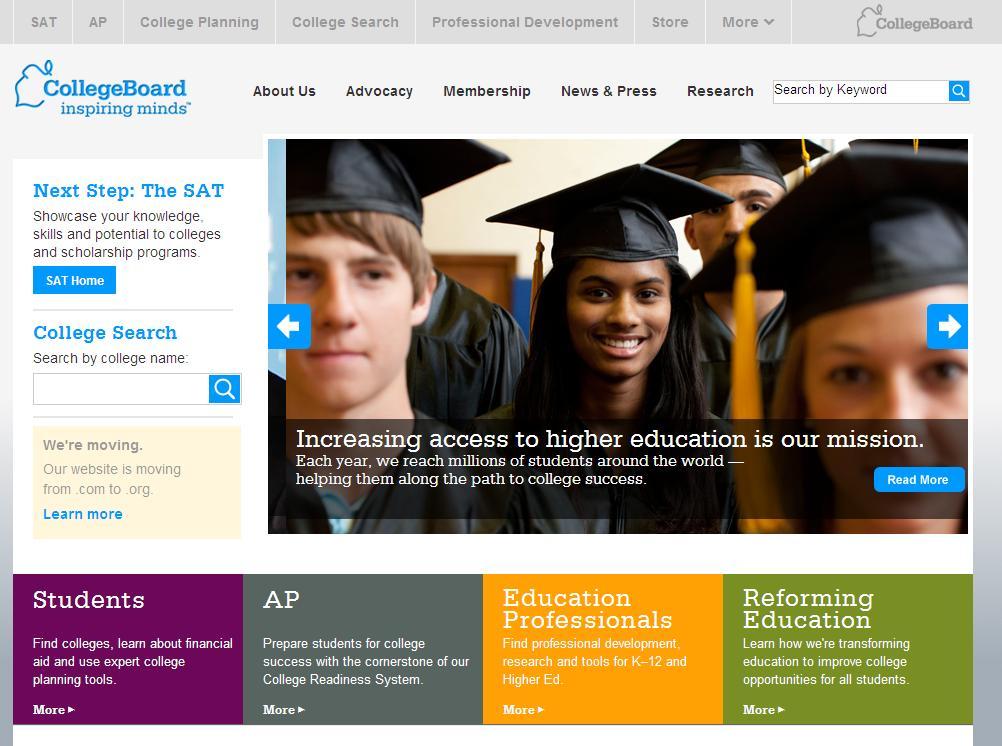 The College Board Mission: Connect students to university