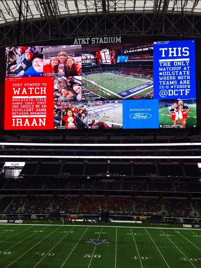 The Fan Experience Interactive Video Board: Allowing fans to post their messages and photos commemorating the
