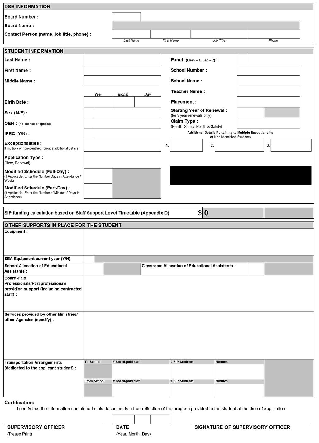 Appendix C : Special Incidence Portion (SIP) Application Form Note: An electronic