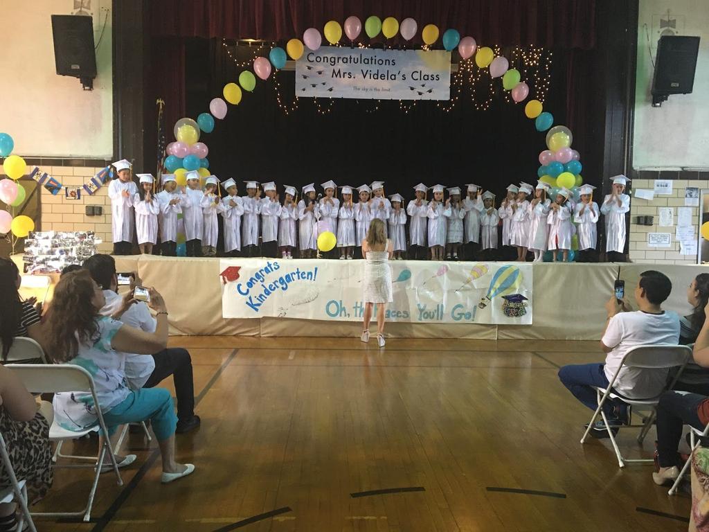 Kindergarten Celebration: The youngest graduates celebrated the completion of Kindergarten with a cheerful ceremony guided by