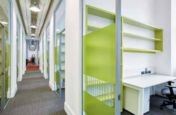 The design comprised back to back offices to take advantage of the deep floorplate with a central spine access corridor and shared researcher areas at each end; this provided undergraduate students