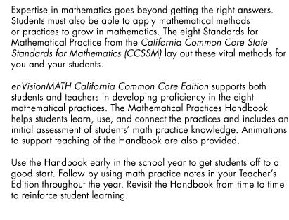 Mathematical Practices Overview: Mathematical Practices MP.1: Make sense of problems and persevere in solving them. MP.2 Reason abstractly and quantitatively. MP.3: Construct viable arguments and critique the reasoning of others.