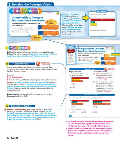 There is a complete teaching plan for every lesson in the topic. The first page of each lesson identifies Common Core Content and Practice Standards.
