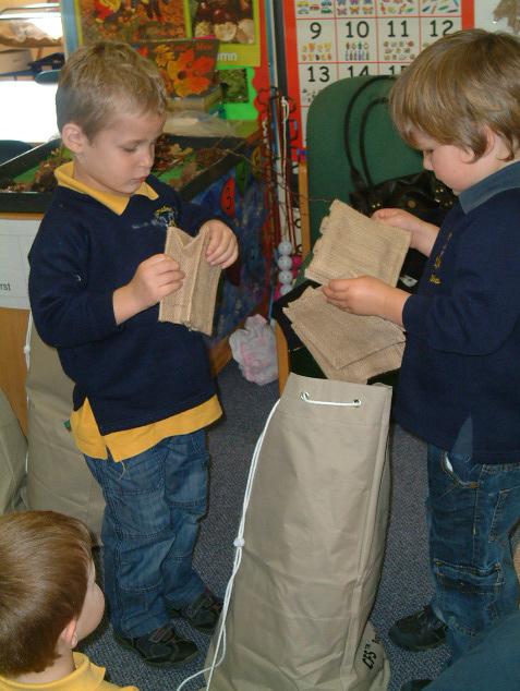 The resource bags were loaned to families and used as a transitional tool to build connections between home and school.