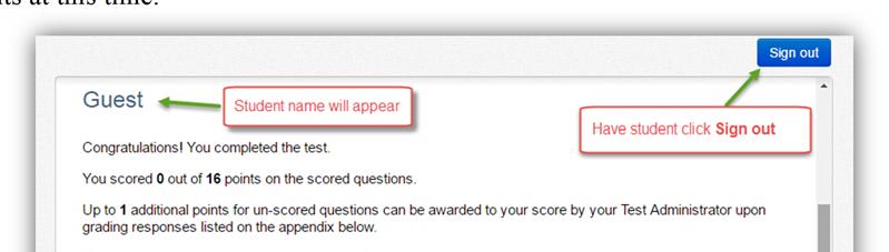 The warning reminds students that they cannot return to the test when they click Yes, Submit Final Answers.