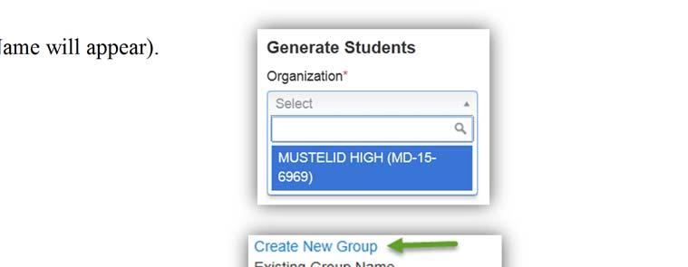 Select your Organization (School Name will appear).