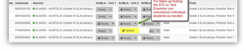 STC Note: Only one unit can be unlocked for each student at a time.