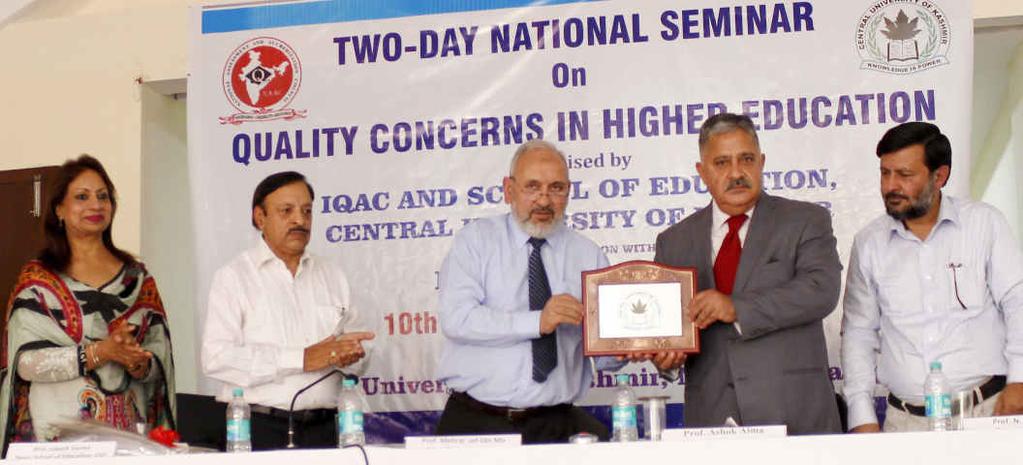 IQAC AND SCHOOL OF EDUCATION, CENTRAL UNIVERSITY OF KASHMIR IN COLLABORATION WITH NAAC TWO-DAY NATIONAL SEMINAR ON QUALITY CONCERNS IN HIGHER EDUCATION (10th & 11th