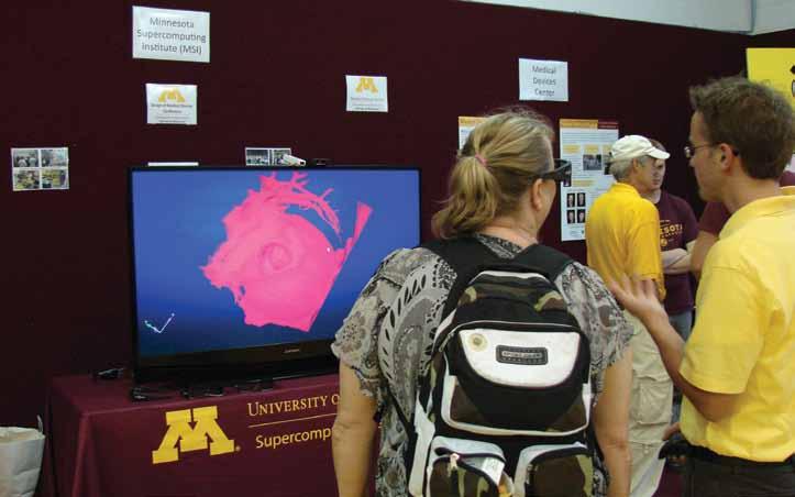 Minnesota State Fair For the third year, MSI joined with the Medical Devices Center (MDC) to demonstrate to attendees at the Minnesota State Fair how supercomputers are used in medicine.