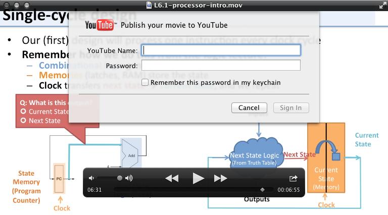 Uploading Videos to YouTube Most video capture programs let you directly upload a video to a YouTube account.