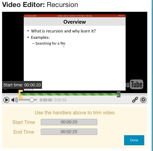 video you can choose the start an