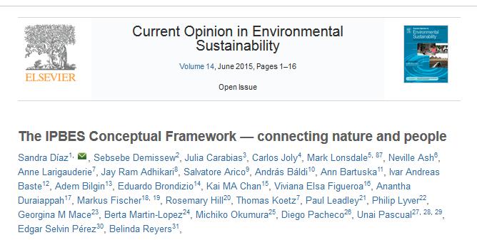 IPBES conceptual framework Díaz et al.