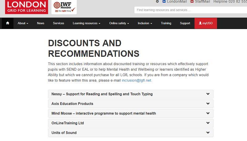Discounts Discounts for Nessy, AIS Education, Mind Moose, OnLine Training Ltd and more