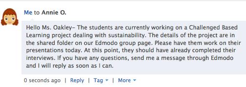 Create a student account for your sub so they can participate in your Edmodo