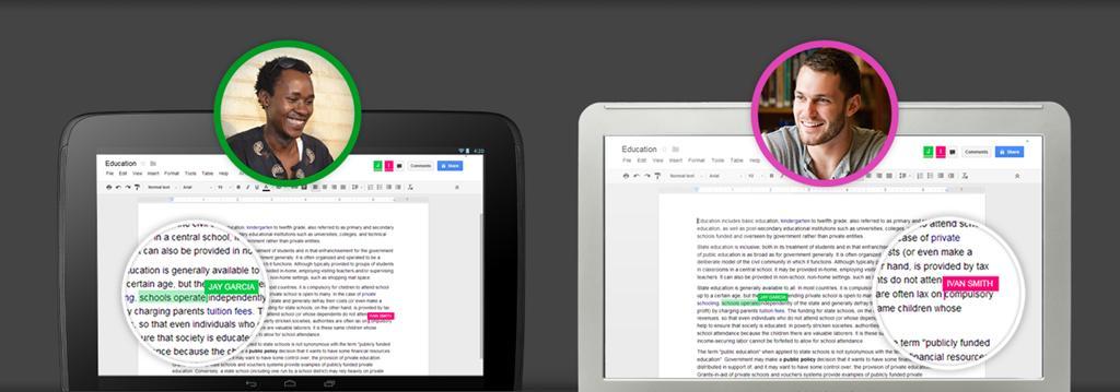 Students and teachers use Google Apps for writing across multiple devices, so they
