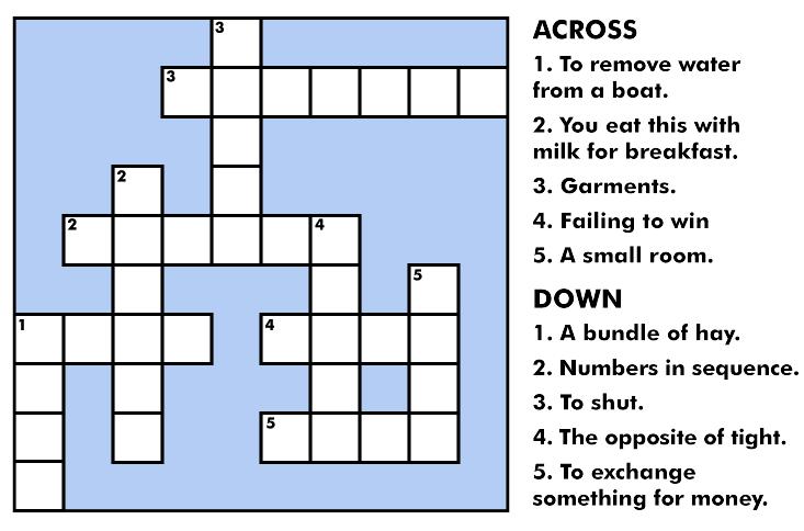 Grade 4 ELA Complete the homonym crossword puzzle.