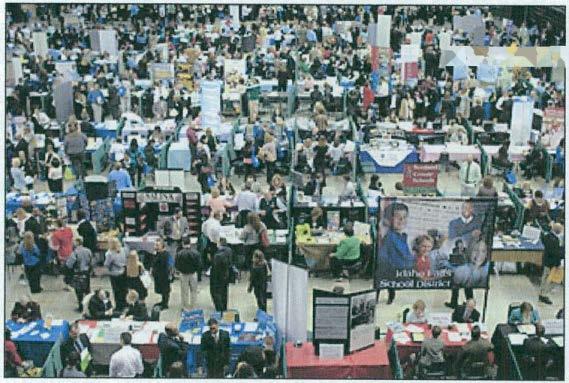 JOB HUNT: Hundreds of EMU senior teaching majors and alumni attended last year's Teacher Job Fair in search of a job. This year's fair is scheduled April 22 in the Convocation Center.
