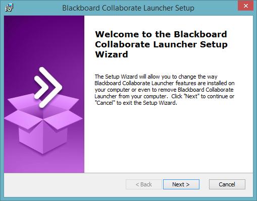 Blackboard Collaborate: Using the Quiz Manager Quick Guide 2. A pop-up window reminds you to install the launcher. Do not select OK until after you have installed the launcher.