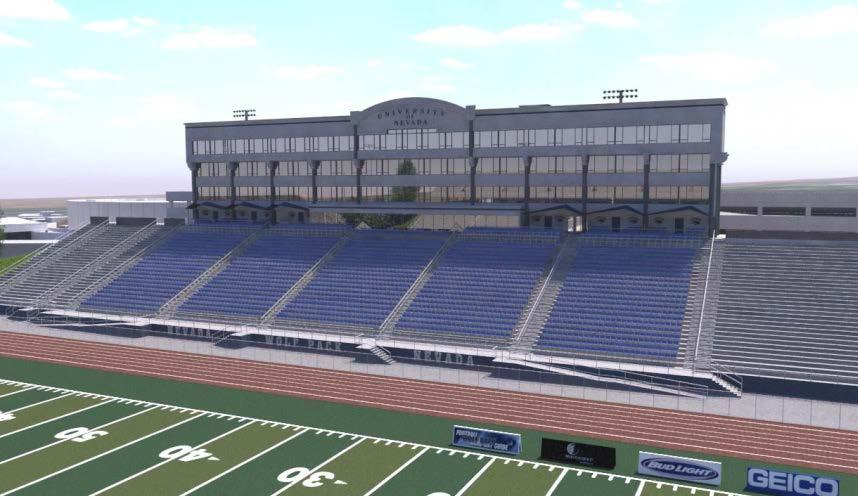 Mackay Stadium Seating Upgrades and Club Room $6-8M, seat back & stadium club upgrades Seat back upgrades to east and west stadium benches ADA accessible seating and ramps to bottom levels of east