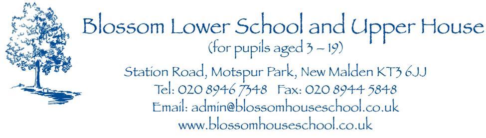 Job Advert Occupational Therapist (Maternity Cover) (Fixed term contract July 2017 to June 2018) Blossom House is a specialist school for children aged 3 19 years of age with speech, language and