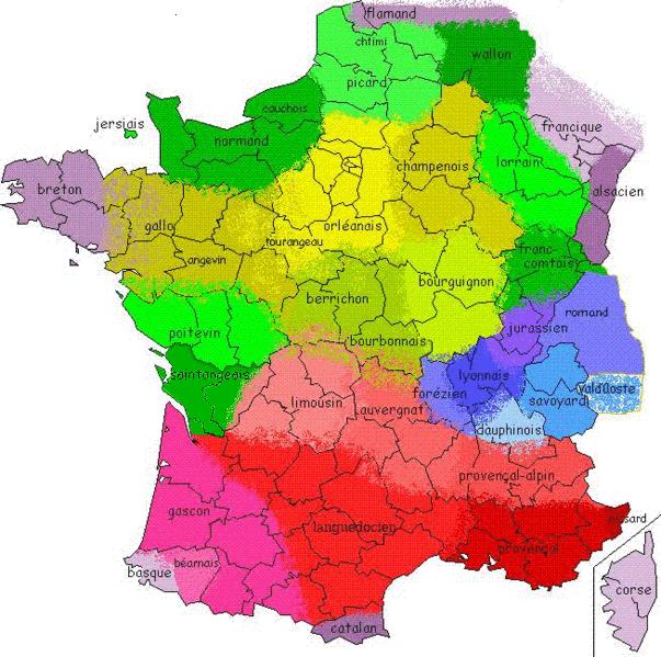 Languages of France The map indicates the variety of