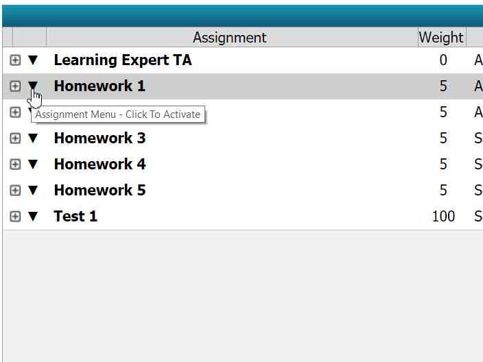 To access this feature, either right click or click the arrow next to the assignment you wish to