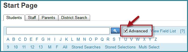 Use the search command: /enroll_status=-1 to find Pre-Registered students. Click the search button.