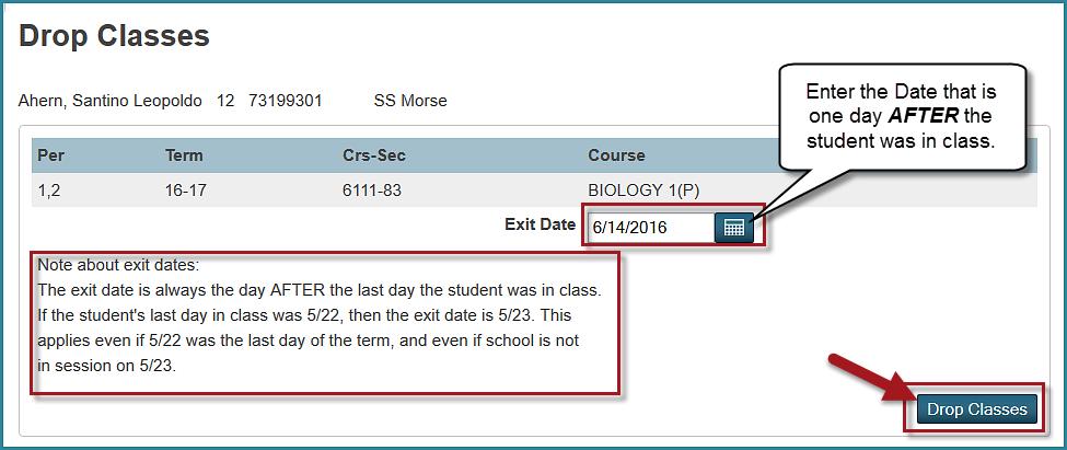On the Summer School Start Page, search for and select a student. 2. Click Modify Schedule in the Scheduling part of the student menu. 3.