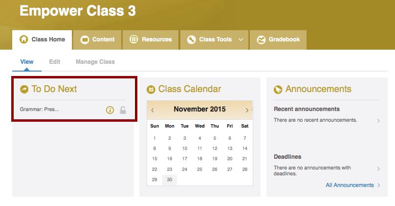 Class Calendar to schedule reminders for students such as for deadlines or