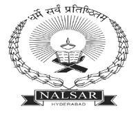 NALSAR UNIVERSITY OF LAW, HYDERABAD (Established by Act 34 of 1998) Justice City, Shameerpet, R.R.District, Hyderabad 500 101. Ph: 040-23498104 / 105, Fax: 040 23498385 / 386 Website : www.nalsar.ac.