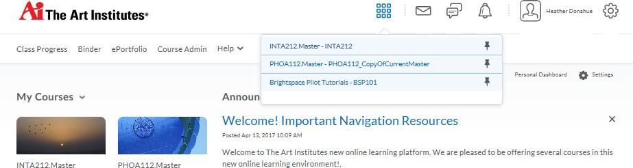 Accessing your Brightspace Homepage: Find your course on the right-hand side of the My Ai Campus homepage under Brightspace. Then click on Launch Class.
