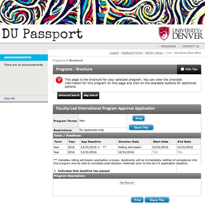 9 Faculty-Led Travel Approval Process 1) Program leaders must use this link to apply for approval of your faculty-led program: http://abroad.du.edu/index.cfm?fuseaction=programs.