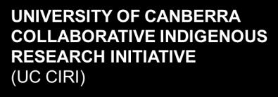 UNIVERSITY OF CANBERRA COLLABORATIVE INDIGENOUS RESEARCH INITIATIVE (UC CIRI) SCHOLARSHIP FOR ABORIGINAL AND TORRES STRAIT ISLANDER