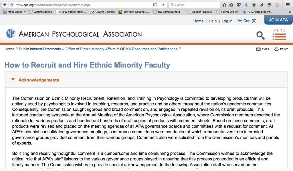 APA Commission on Ethnic Minority Recruitment, Retention, and Training