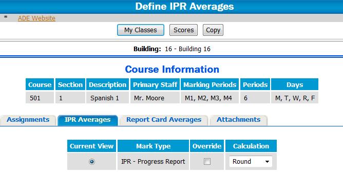 Defining IPR and Report Card Averages eschoolplus 2.