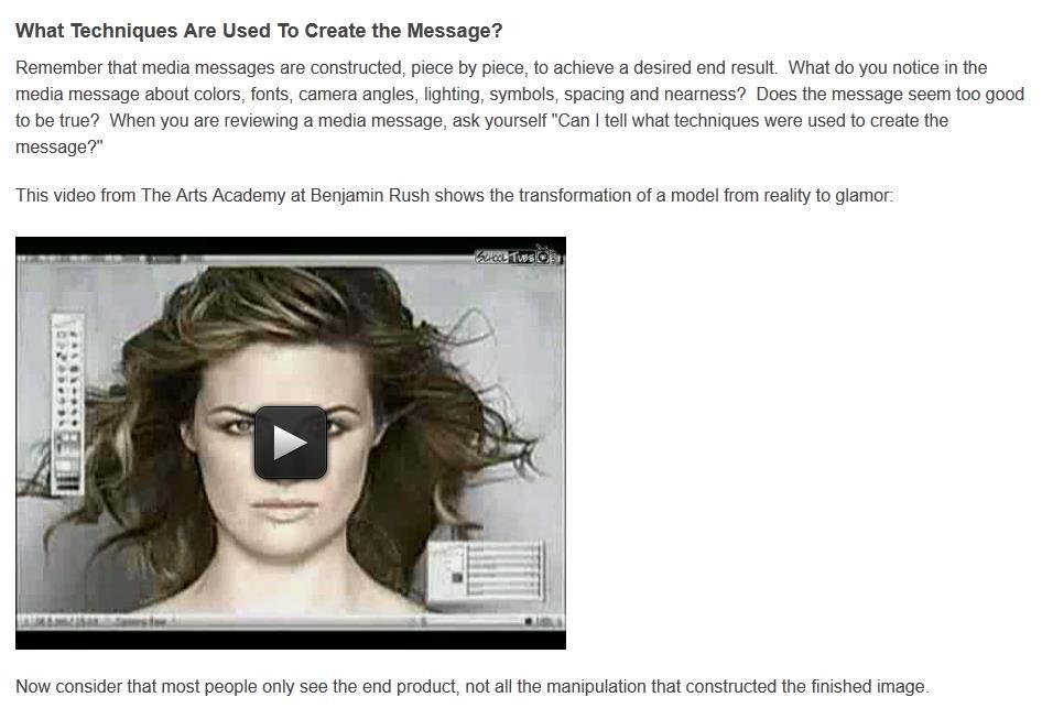 Figure 1. Media literacy tutorial home page.