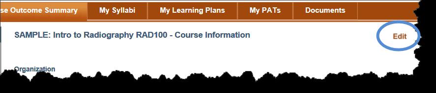 Course Outcome Summary Tab Course Outcome Summary Tab The Course Outcome Summary documents official information about a course, such as the course description, learner supplies, competencies, and