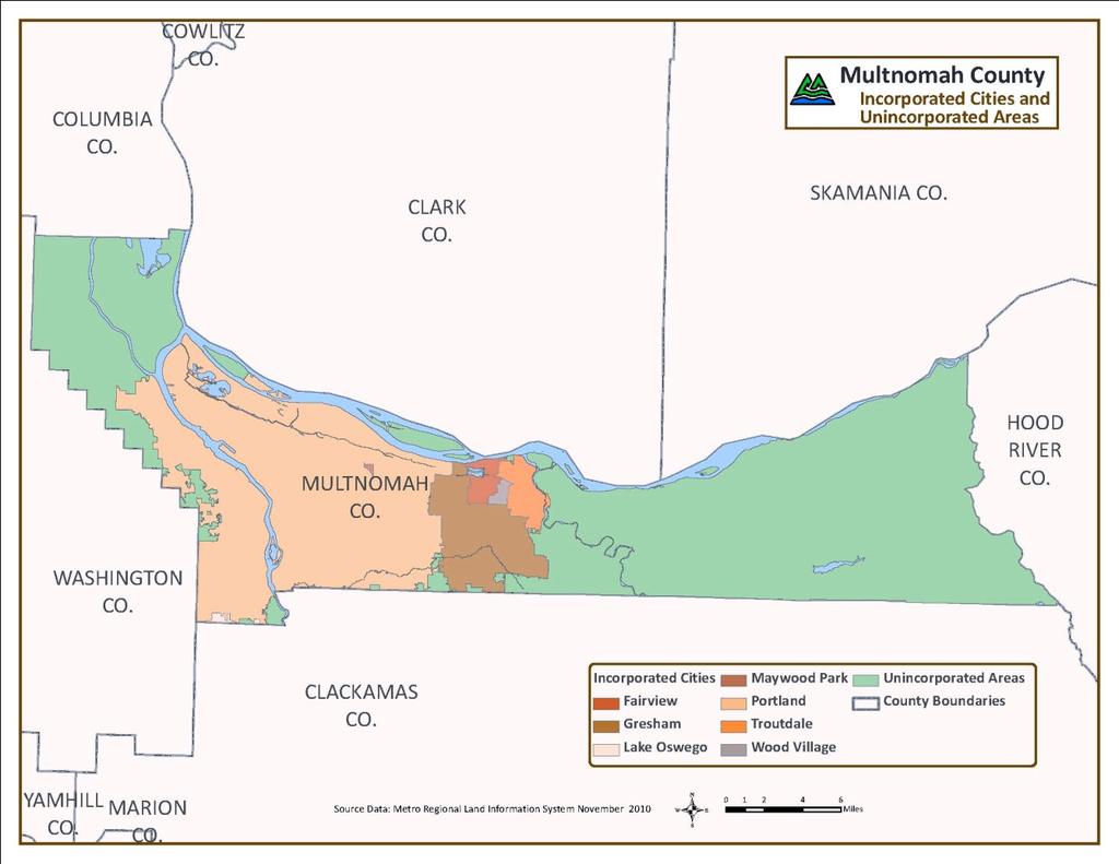 2.0 COMMUNITY PROFILE: MULTNOMAH COUNTY 2.1 Overview Multnomah County was created on December 24, 1854 from the eastern part of Washington County and the northern part of Clackamas County.