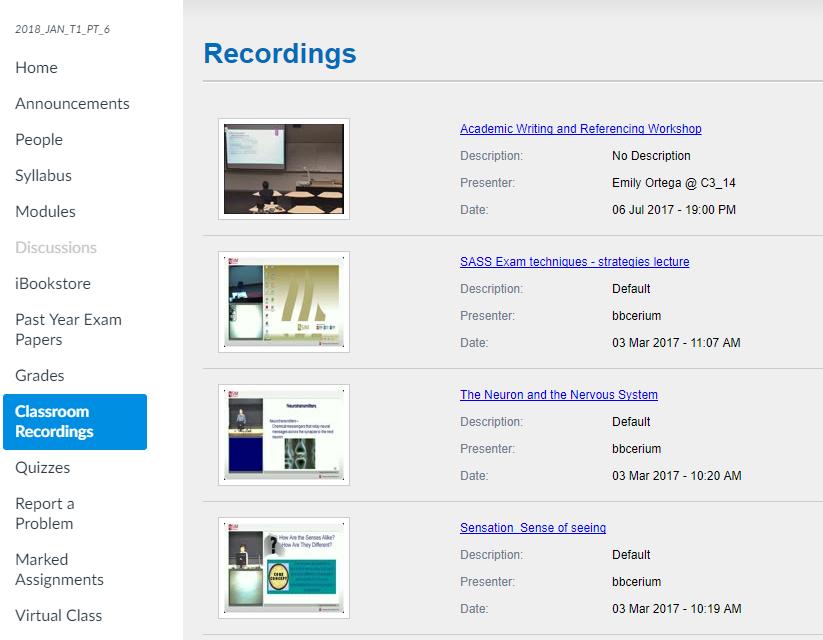 9. Enable Flash Classroom Recording Selected courses would have their evening classes recorded. The recordings are accessible via Canvas.
