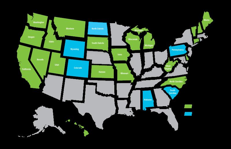 27 states representing 43% of K-12 students 21 governing, 6 advisory states Washington