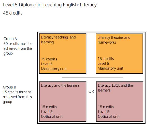 Level 5 Diploma in Teaching English: Literacy Supporting information In this qualification candidates will show the development of their knowledge, understanding and skills related to the teaching,
