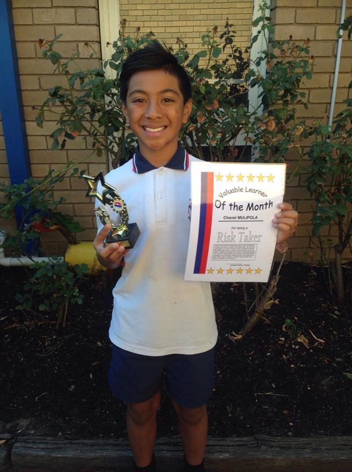 Valuable Learner of the Month February RISK TAKER Chanel Mulipola 56E Reason: Chanel has moved learning centres and completely moved out of his comfort zone this year.